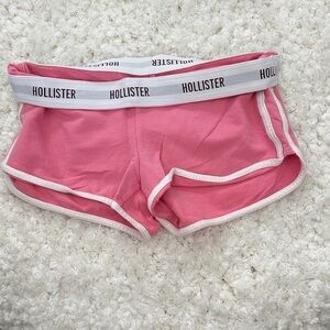 Hollister Pink Lounge Shorts with White Accents